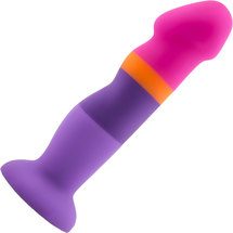 Avant D3 Summer Fling dildo thumbnail. Features stripes of purple, orange, and pink.