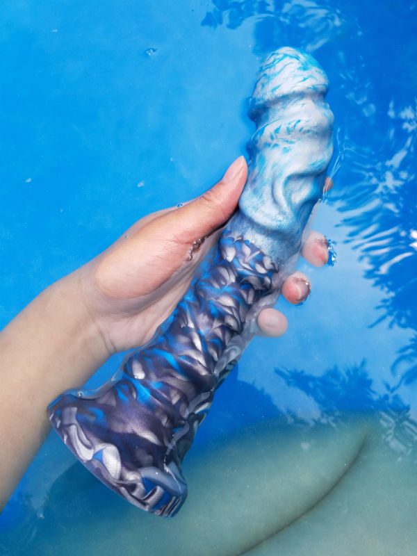 Uberrime Night King long and textured silicone fantasy dildo for A-spot massage