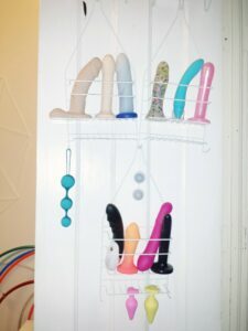 Back in 2015, most of my insertable sex toys hung from over-door hooks and shower caddies