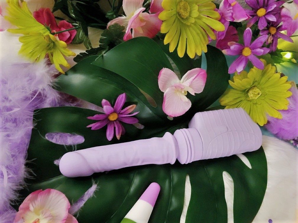 The Velvet Thruster comes in a light lavender color that matches well with my lime green and purple flowers.