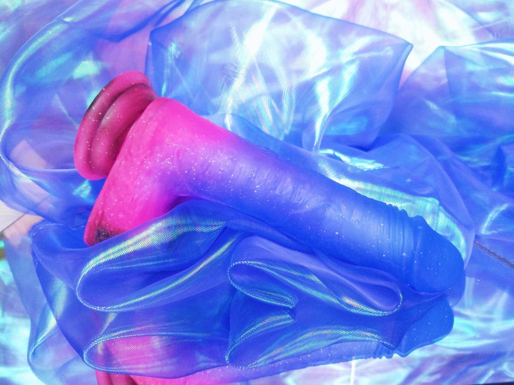Naughty Bits Ombré Hombre galactic vibrating dildo review! 3