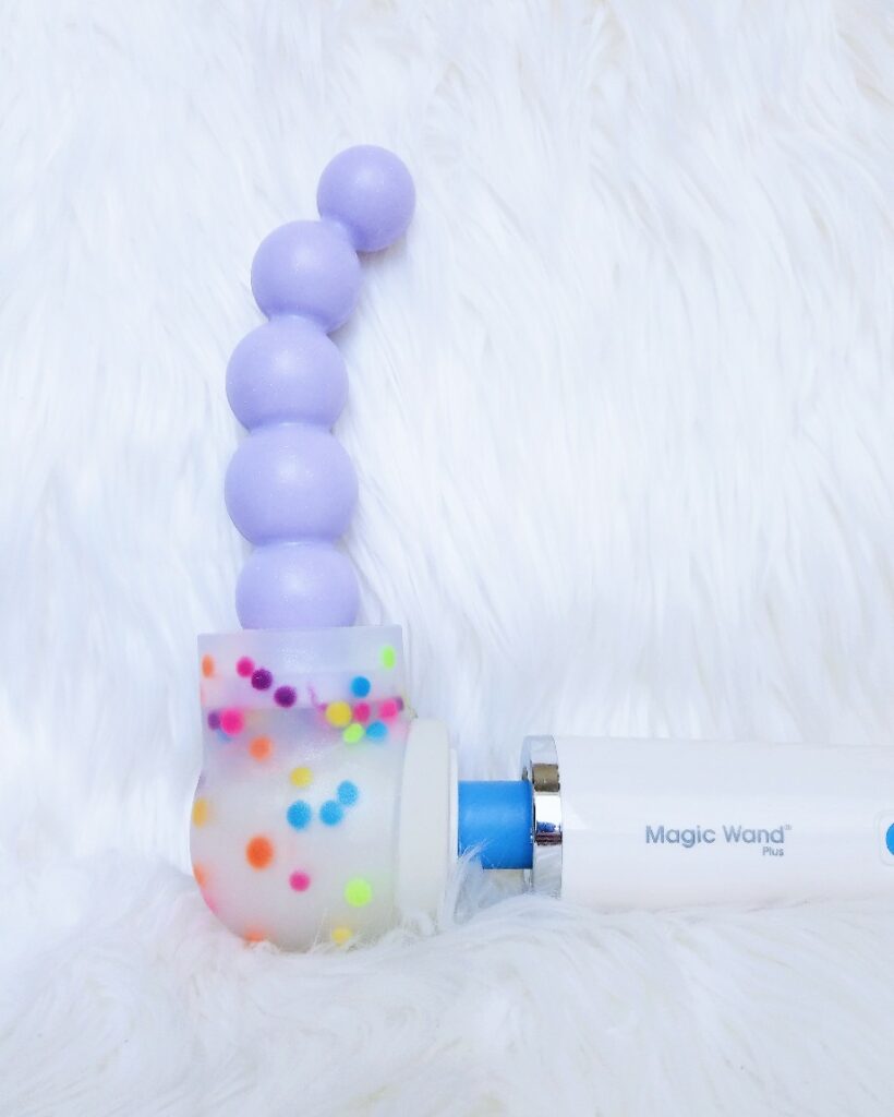 LuzArte pastel purple glitter Bubbles on polka-dot Magic Wand converter attachment