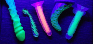 Amazing Glow-In-The-Dark Dildos under blacklight