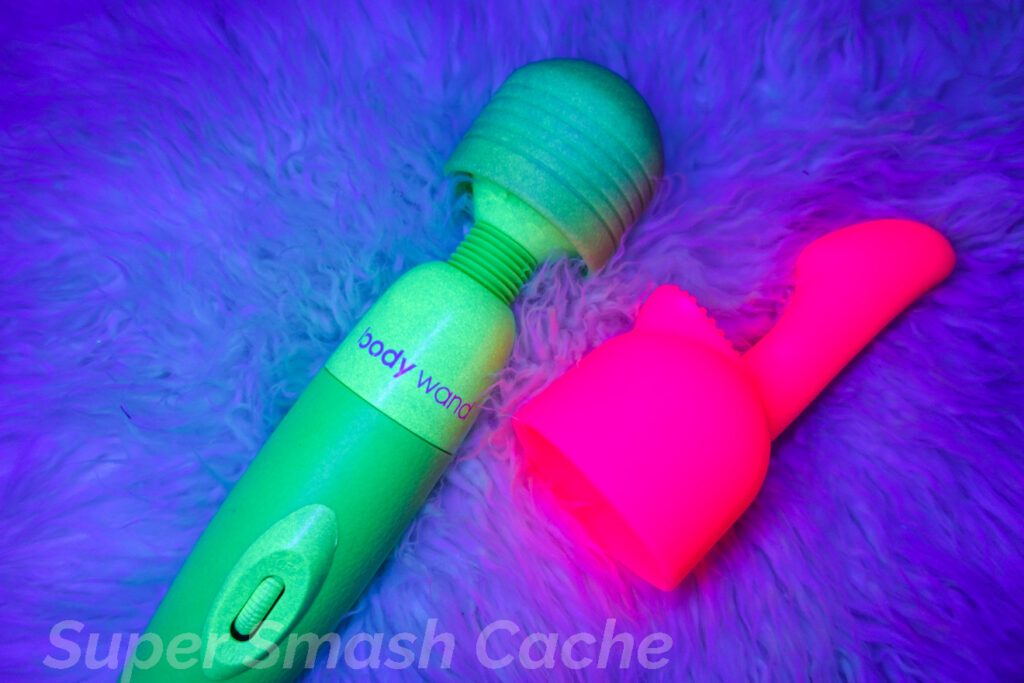 Glow-in-the-dark Bodywand and Ultra G Touch silicone wand attachment for G-spot