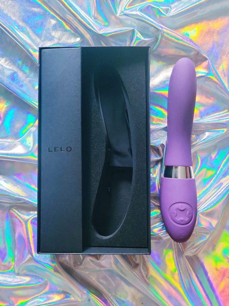 LELO Elise 2 packaging and vibrator storage box