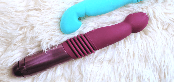 Blush Temptasia Trixie vs. Velvet Thruster Teddy GS Self-Thrusting Dildo Comparison