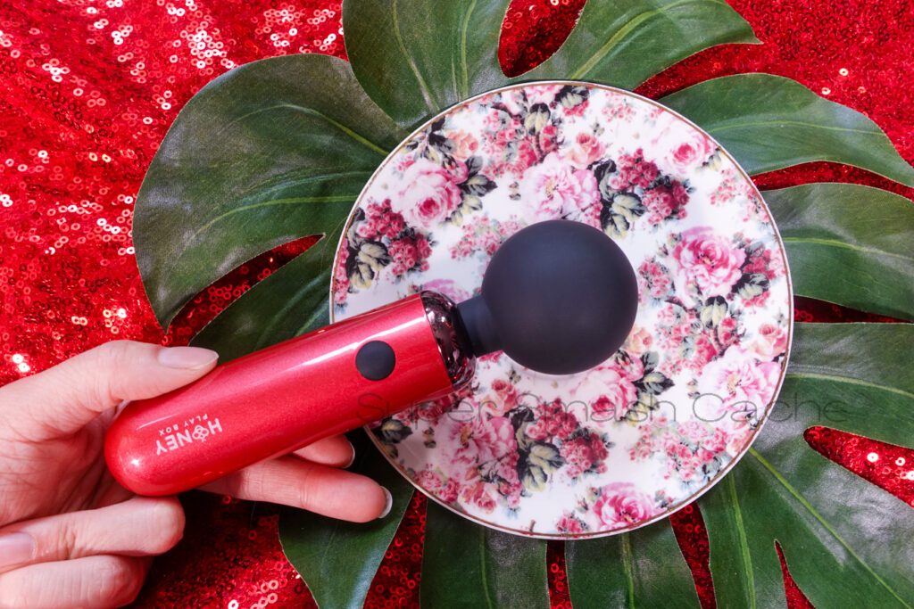 Honey Play Box Pomi mini wand massager in deep rose red