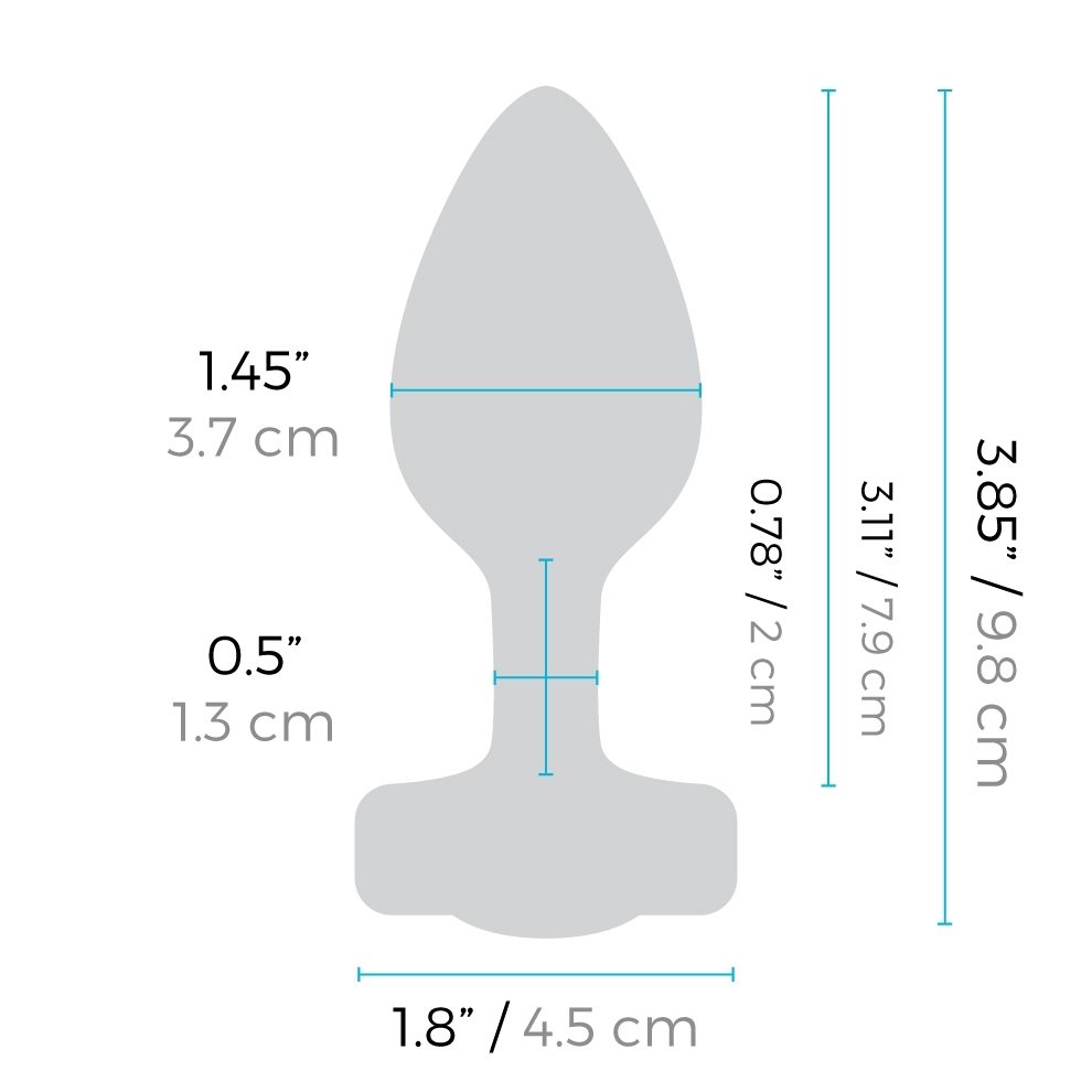 b-vibe vibrating jewel plug size s/m dimensions 