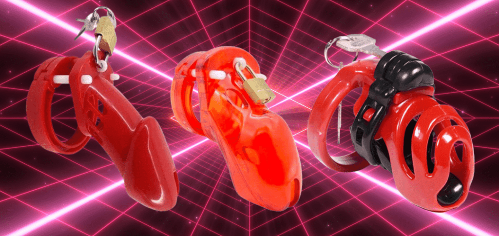 red chastity cock cages