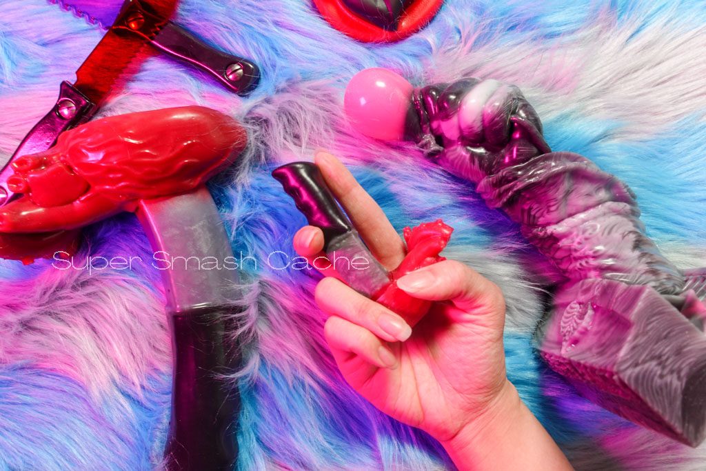 Heartache  - Dolly's Revenge full size vs. petite in my hand vs. Pennywise dildo by Velvet Alley Designs
