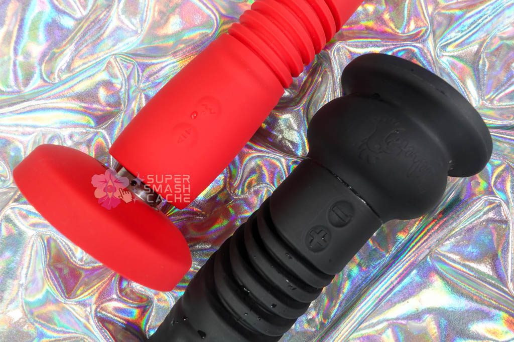 Lovense Gravity vs. Velvet Thruster Teddy control panel and accordion shaft
