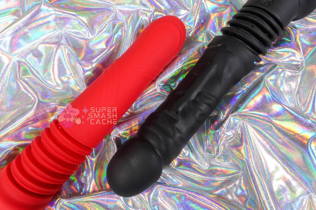 Lovense Gravity self-thrusting dildo vs. Velvet Thruster Teddy TX compact fucking machine.