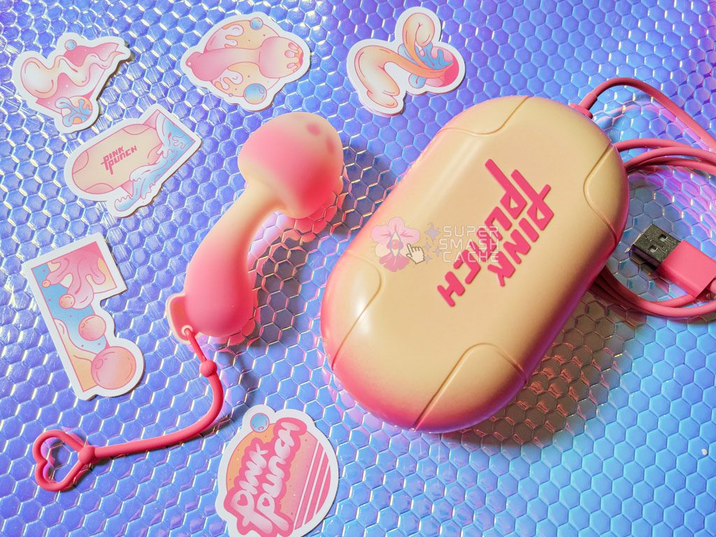 Sunset Mushroom with heart retrieval cord and charging/storage case