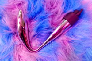 L'Acier Reverb steel vibrating anal hook with retrieval loop and removable bullet vibrator