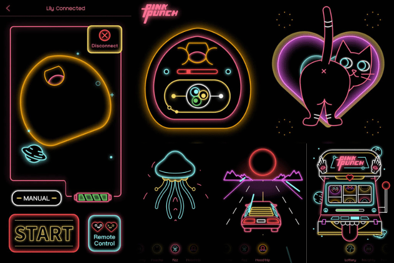 Screenshot of Pink Punch Peachu Patterns in Use on Bluetooth App