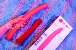 Dorcel Double Do Self-Thrusting Double Dildo and Tantus Hook long dildo next to Double Do packaging