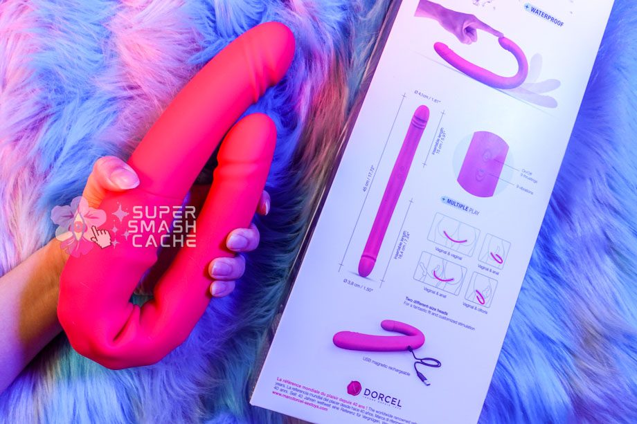 Dorcel Double Do double penetration dildo  with posable shaft folded next to the packaging