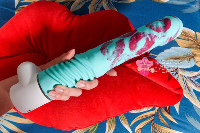 Velvet Thruster Prime Sammie wrist comparison with lipstick prints all over it