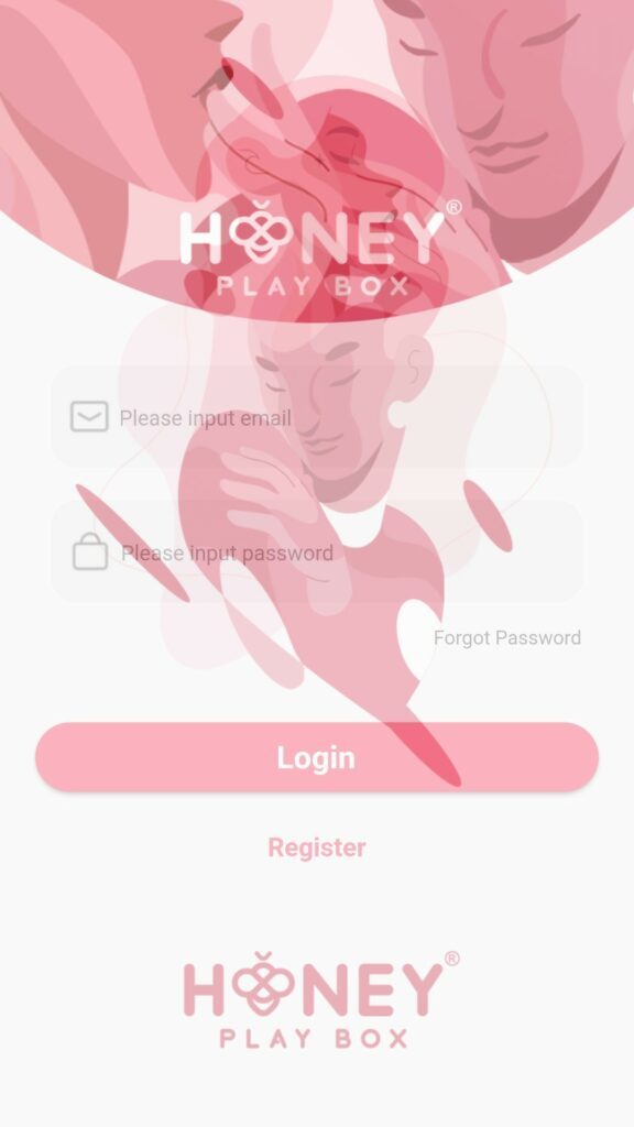 Honey Play Box Bluetooth vibrator remote control app sign-in screen