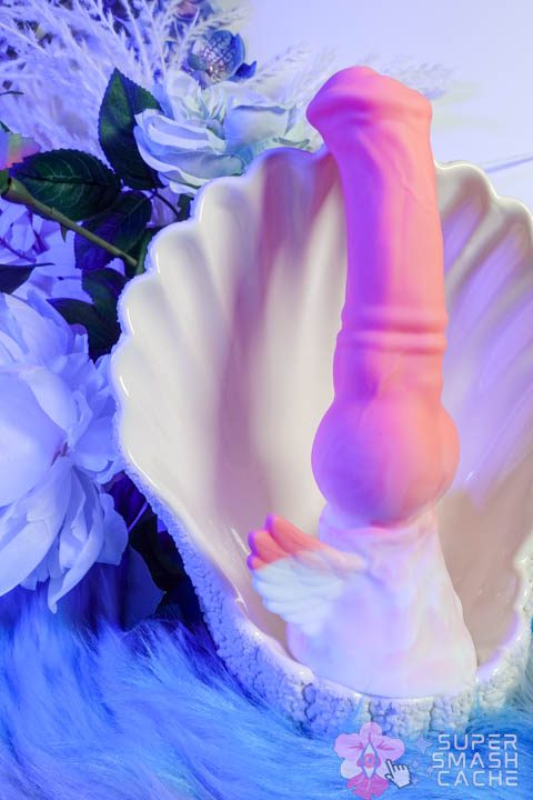 Bestvibe angel winged Pegasus dildo in porcelain shell display