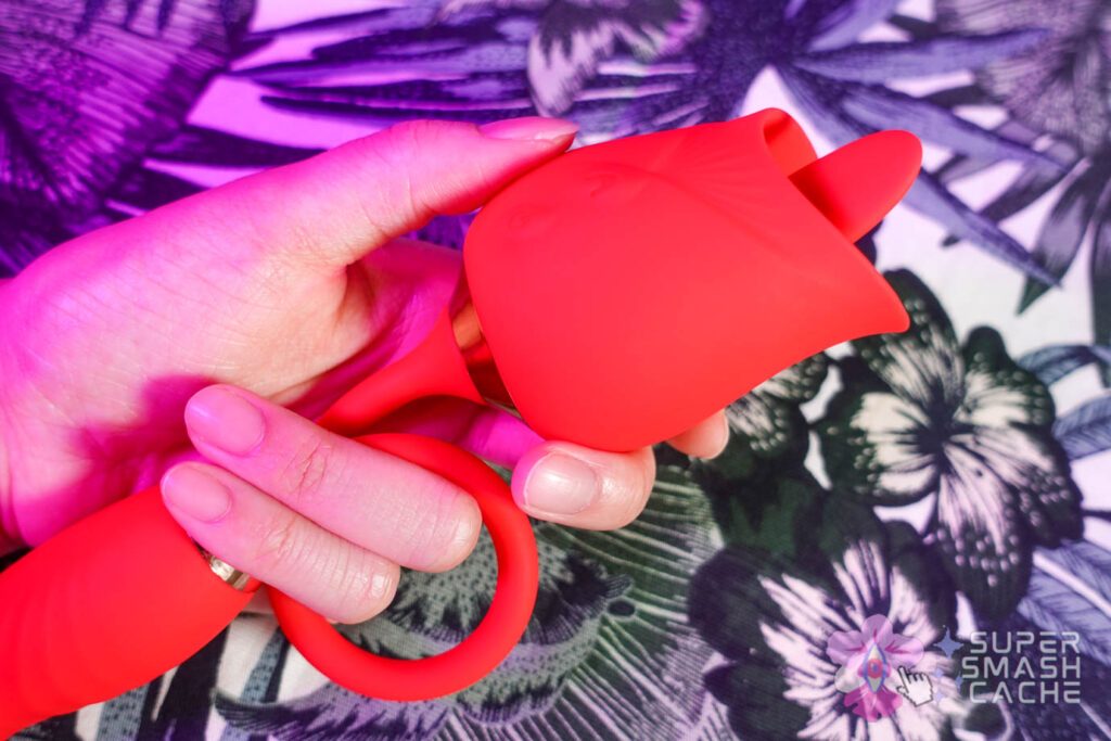 Fluttering rose vibrator in hand