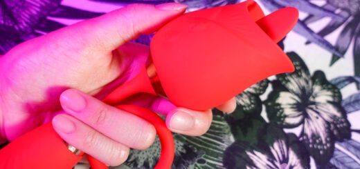 Fluttering rose vibrator in hand