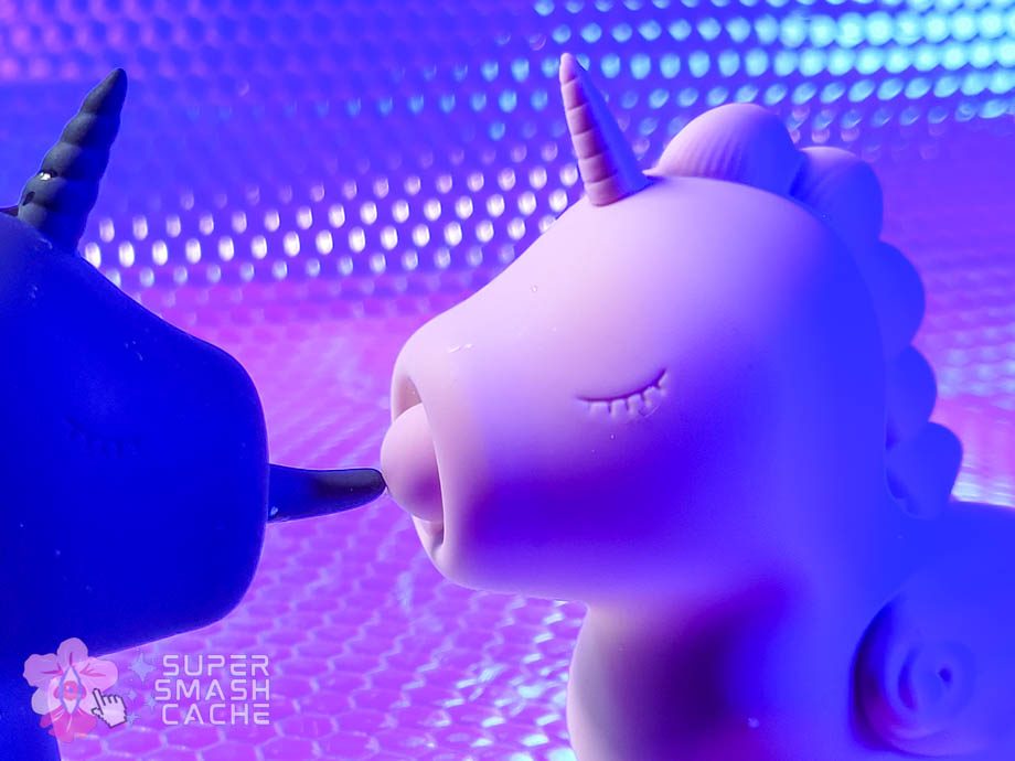 The Karma Lilac Unihorn vibrator has a pulsing and "kissing" mouth