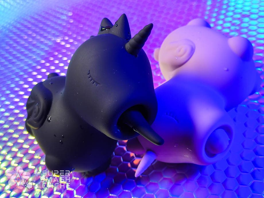 Wild Spirit Unihorn snuggling with Karma Lilac unicorn vibrator