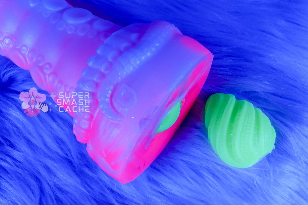 Uncover Creations tentacle ovipositor base and tube with green UV glow alien textured eggs