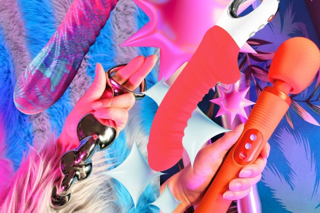 Flashy, bold, fun color sex toys