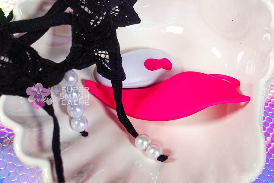 Remote control panty vibrator with lace thong and pearls