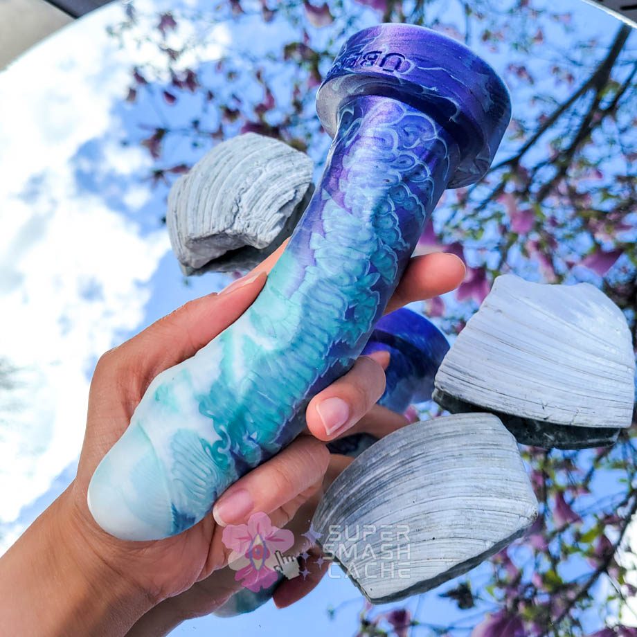 Uberrime Reservo intact foreskin dildo with realistic 3D printed skin textures