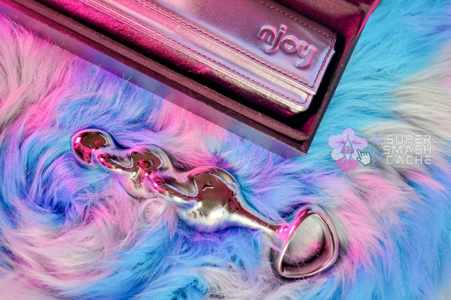 njoy Disco dildo packaging box and storage clutch