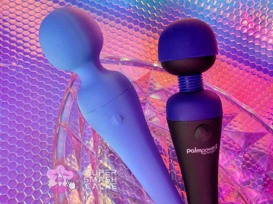 BMS PalmPower Recharge and California Exotics Couture Collection wand — a pair of rechargeable massagers with silicone heads