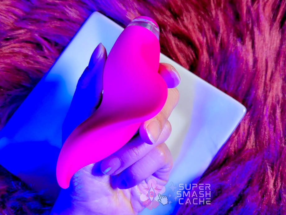 Clandestine Devices Mimic+ Plus vibrator in hand side view 1