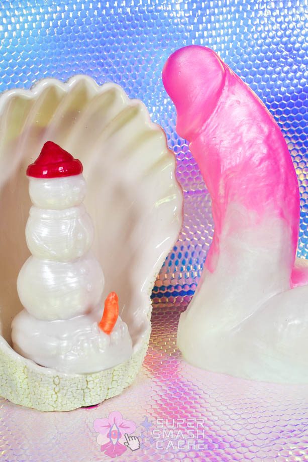 Uberrime Happy Snowman dildo next to Dee's Big Daddy Dallas