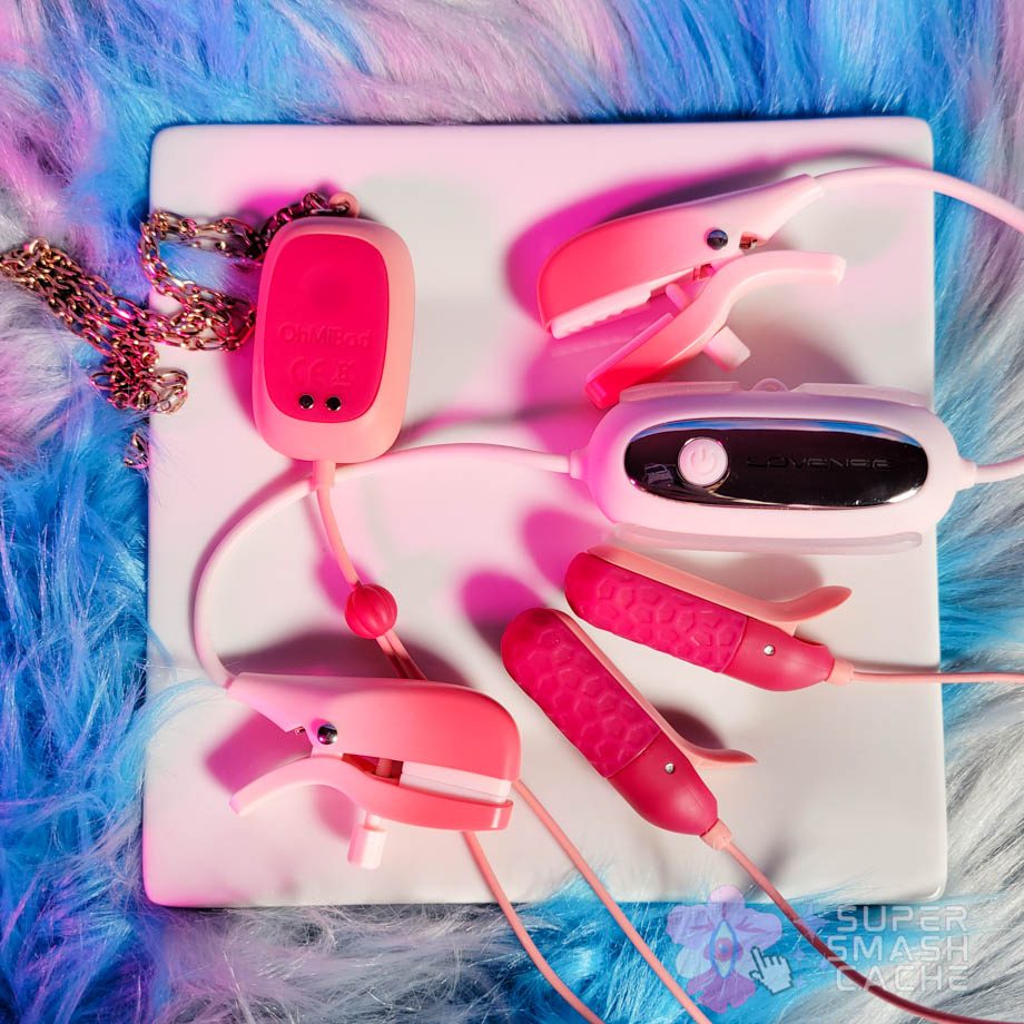 OhMibod Sphinx and Lovense Gemini Bluetooth remote control nipple clamps with long-range play function
