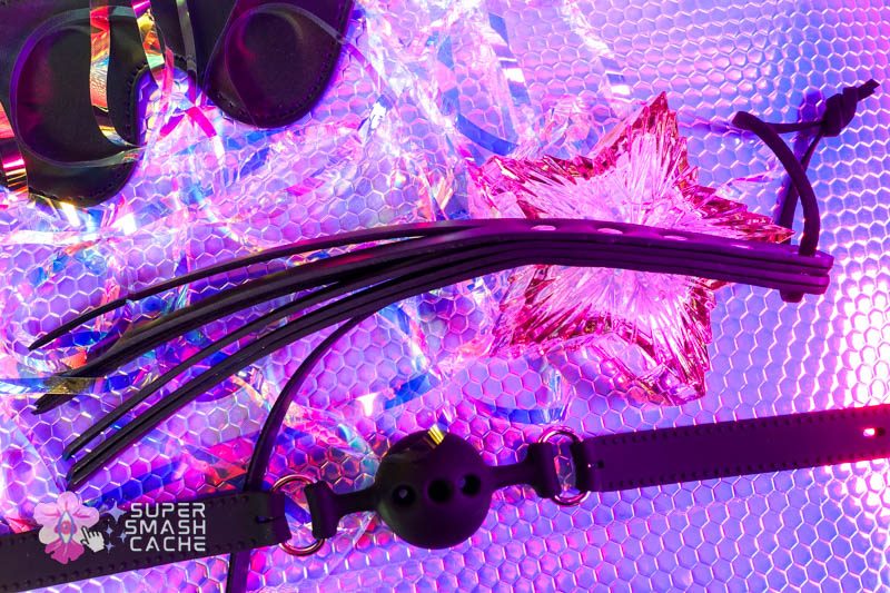 Funnze Clit Torture & Bondage Kit Review 1 Bondage kit with flogger, blindfold, and ball gag