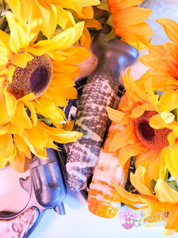SquarePegToys Cob A Squat and SelfDelve Corn on the Cob dildos with creamy white lube