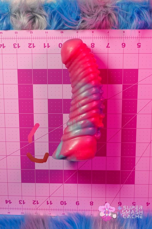 KinkyPop Toys Thexomite Dildo Review: thick, INTENSE textures! 6 KinkyPop Toys measurements