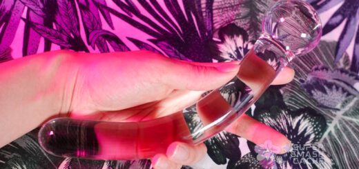 Fucking Myself With Luscious Playthings' 8" Glass Dildo 5