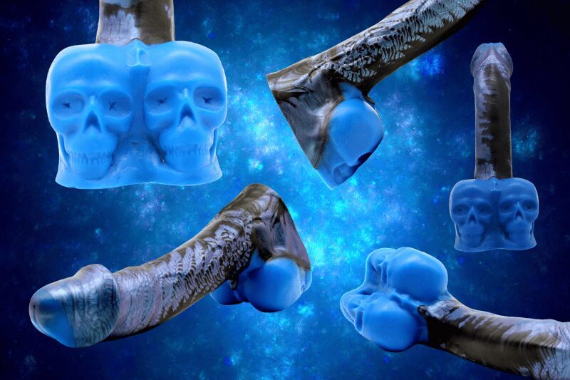 Uberrime Calaveras dildo with skulls for balls