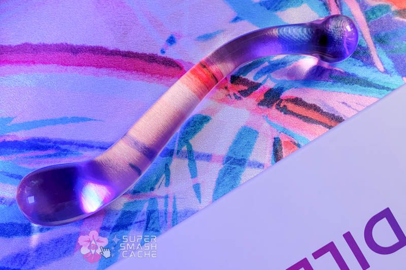 Dillenia Gama Review: 9.7" Glass Glizzy for Dreamy Deep Dicking 5 JimmyJane Dillenia pink glass dildo with dual-density bulbs and ergonomic curve