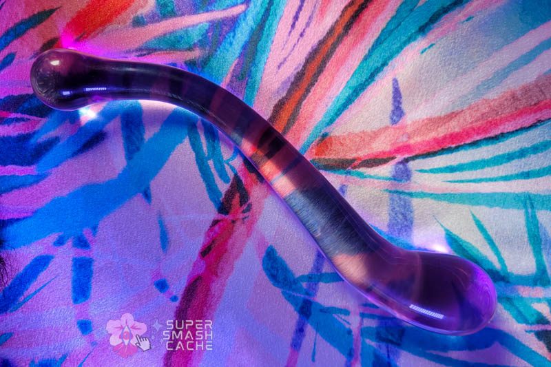 Dillenia Gama Review: 9.7" Glass Glizzy for Dreamy Deep Dicking 11 Double-ended glass dildo measuring 9.7 inches with S-curve for deep penetration