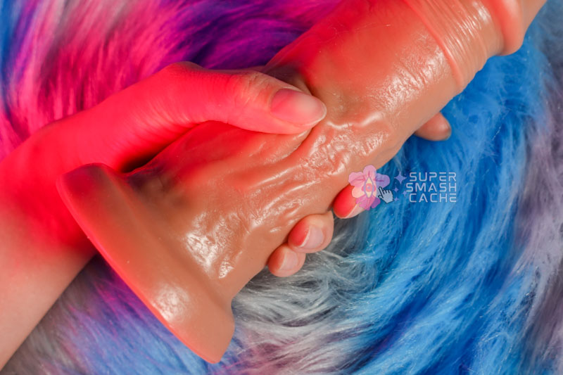 3 Colossal Cocks Compared: Mythical vs. Dr. Brody vs. VixSkin Bronco X Review 20 VixSkin X Bronco dildo squishy sliding silicone skin texture