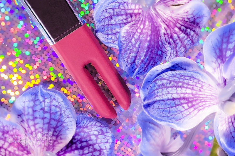 Crave Duet Classic vibrator with dual-prong design and USB charging in Crimson silicone coating