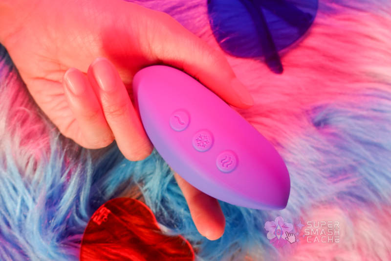 We-Vibe Temp control buttons for vibration settings, warming function, and cooling function