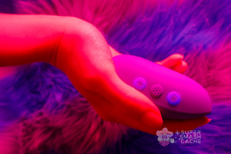 Blue We-Vibe Temp control panel with glowing LED indicators