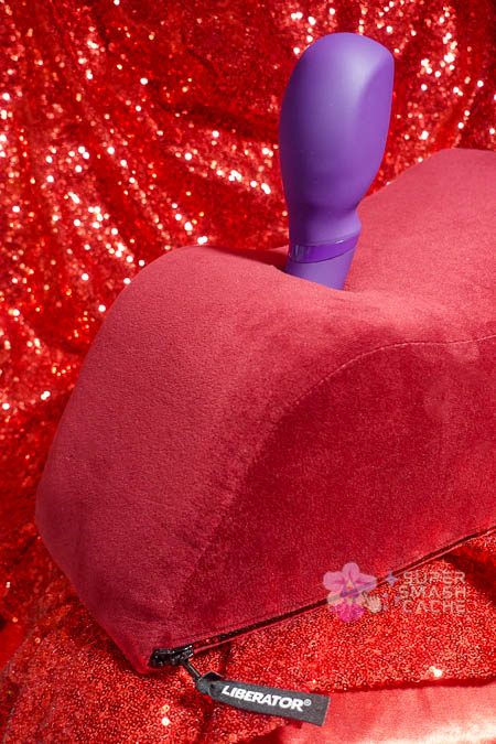 Riding the $1,000 Motorbunny Original, Sybian, and Tremor saddle vibrators broke my brain 23 We-Vibe Wand 2 massager in Liberator Wanda angled wand mount cushion