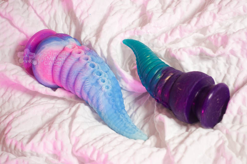 Fabled Toys Review: Lucien Dragon Dildo & Octyra Tentacle for Affordable Fantasy Fucking 14 Fabled Toys Octyra tentacle dildo vs. a bigger Bad Dragon Ika knockoff
